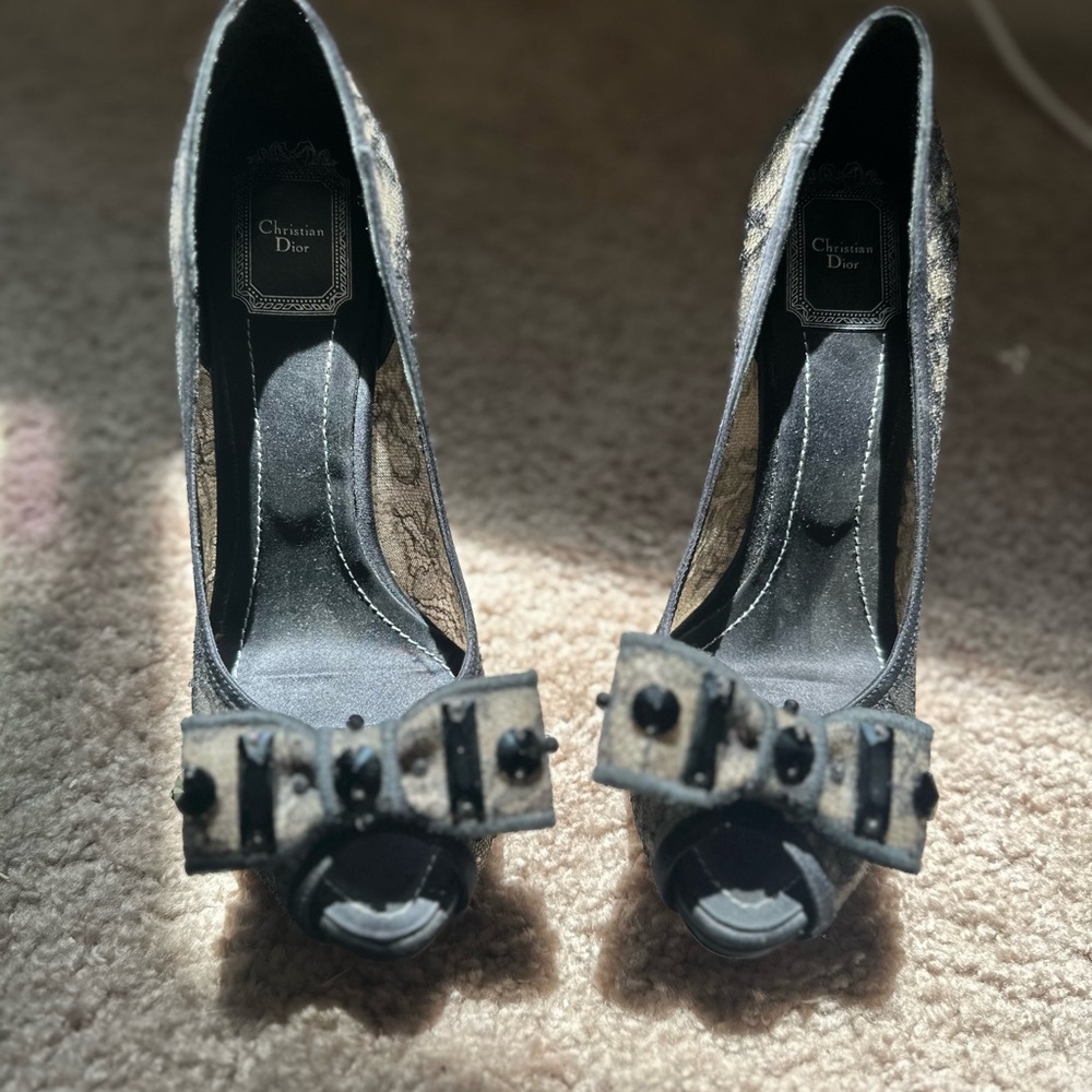 Y2K Christian Dior with lace and crystal pattern,
